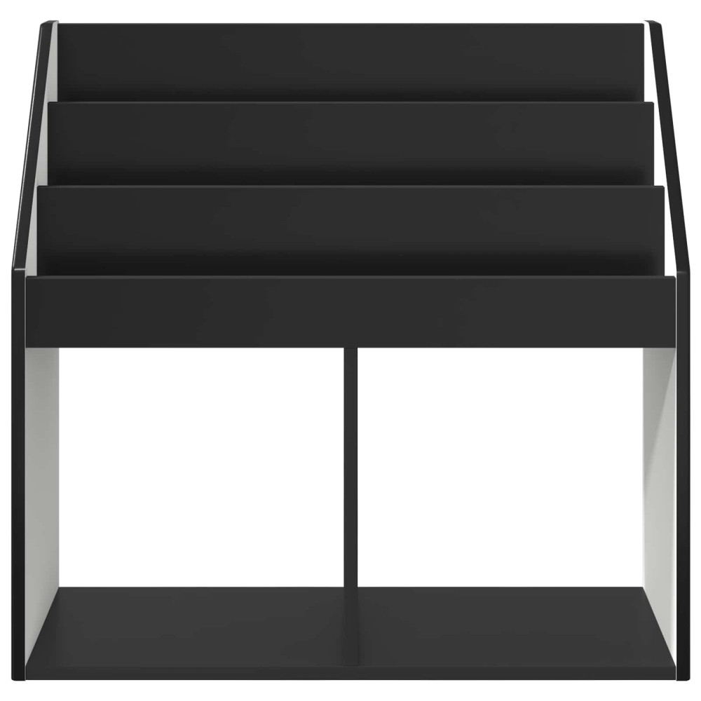 Produktbild för Barnbokhylla Svart 72,5 x 29,5 x 69 cm Konstruerat trä