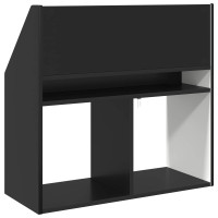 Produktbild för Barnbokhylla Svart 72,5 x 29,5 x 69 cm Konstruerat trä