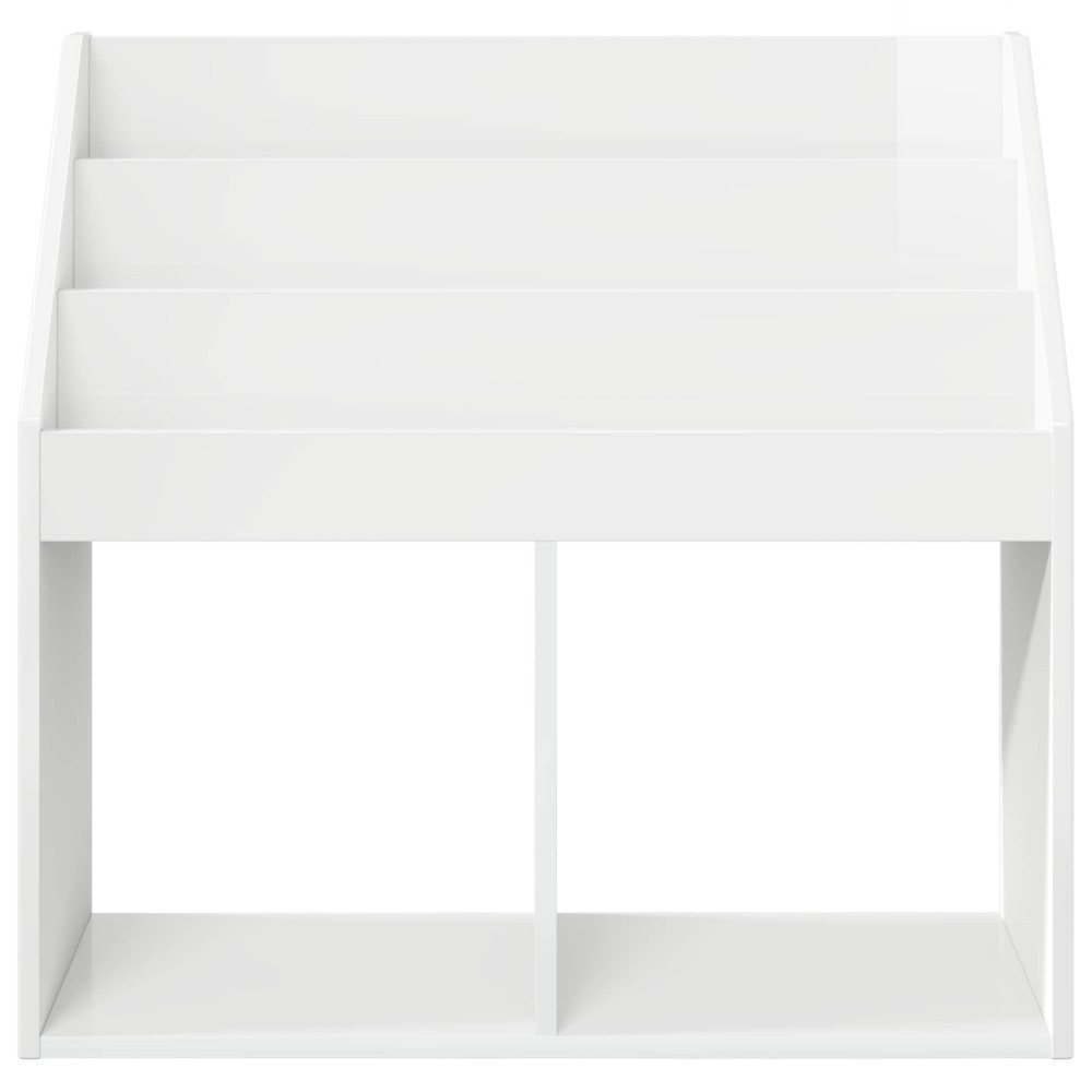 Produktbild för Barnbokhylla Högblanka vita 72,5 x 29,5 x 69 cm Konstruerat trä