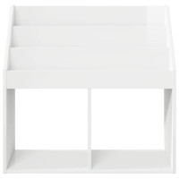 Produktbild för Barnbokhylla Högblanka vita 72,5 x 29,5 x 69 cm Konstruerat trä