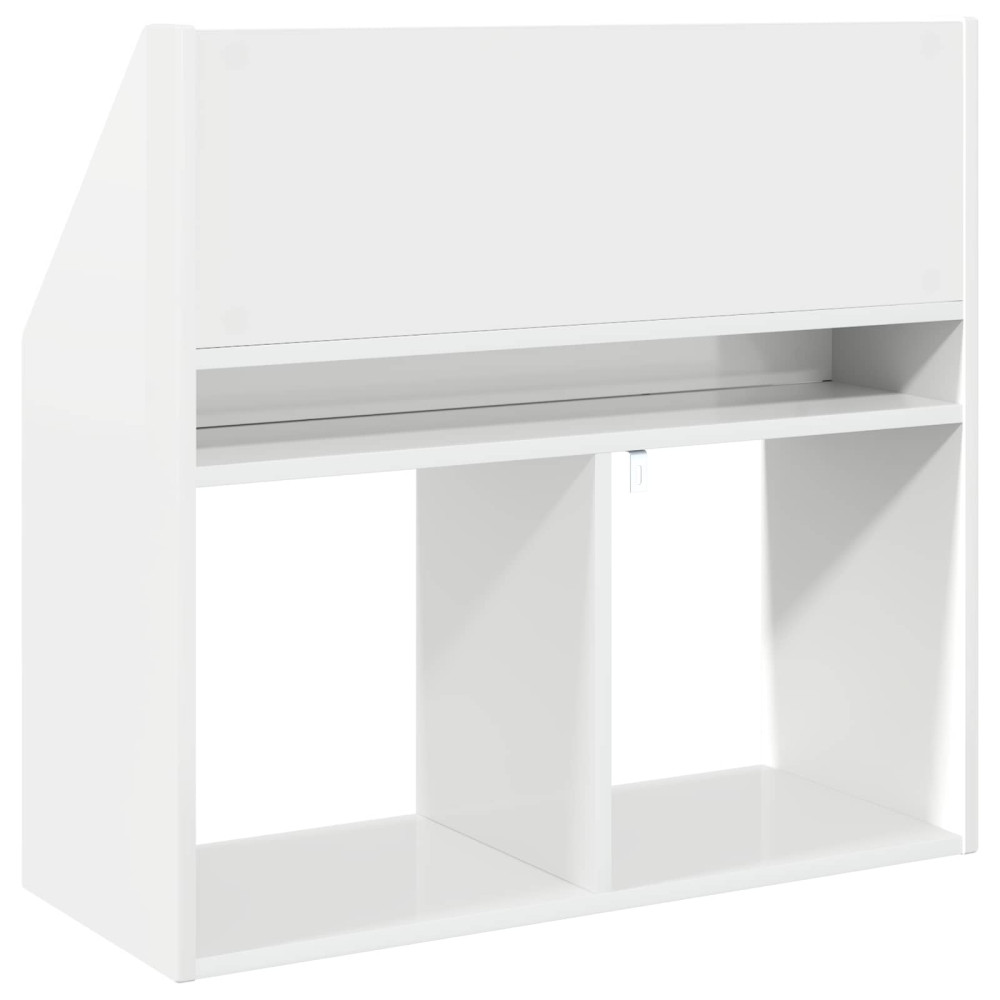 Produktbild för Barnbokhylla Högblanka vita 72,5 x 29,5 x 69 cm Konstruerat trä