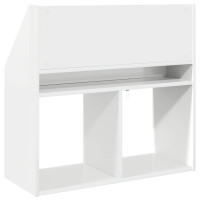 Produktbild för Barnbokhylla Högblanka vita 72,5 x 29,5 x 69 cm Konstruerat trä