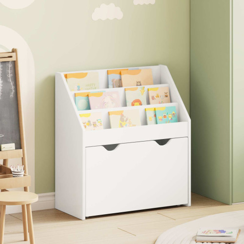 vidaXL Barnbokhylla med låda Vit 60 x 29,5 x 69 cm Konstruerat trä
