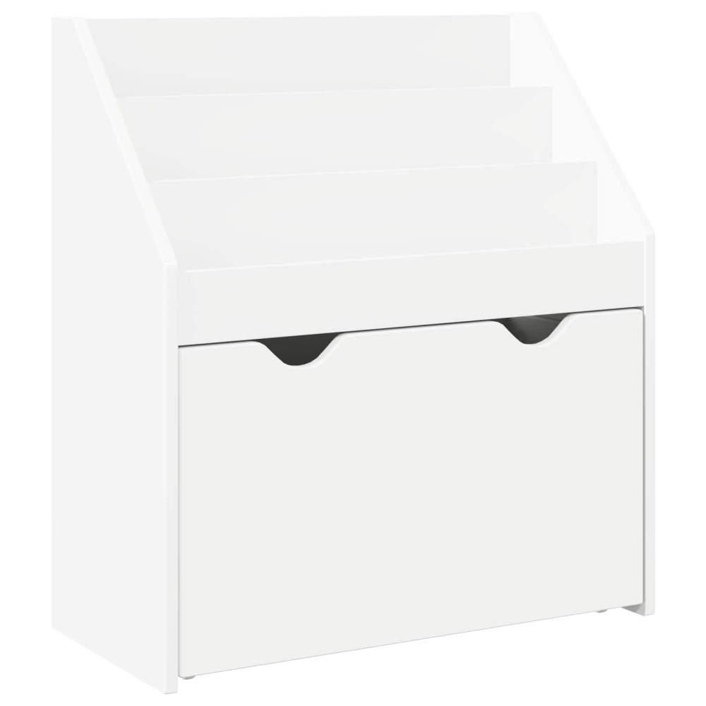 Produktbild för Barnbokhylla med låda Vit 60 x 29,5 x 69 cm Konstruerat trä