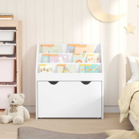 Produktbild för Barnbokhylla med låda Vit 60 x 29,5 x 69 cm Konstruerat trä