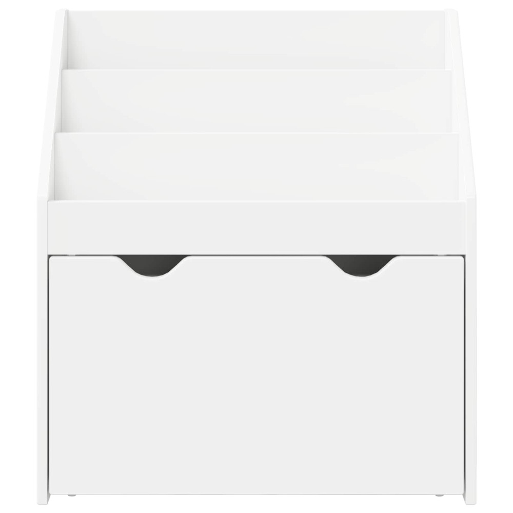 Produktbild för Barnbokhylla med låda Vit 60 x 29,5 x 69 cm Konstruerat trä