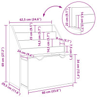 Produktbild för Barnbokhylla Betonggrå 60 x 29,5 x 69 cm Konstruerat trä