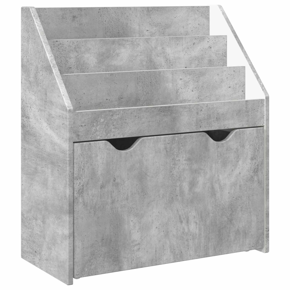 Produktbild för Barnbokhylla Betonggrå 60 x 29,5 x 69 cm Konstruerat trä