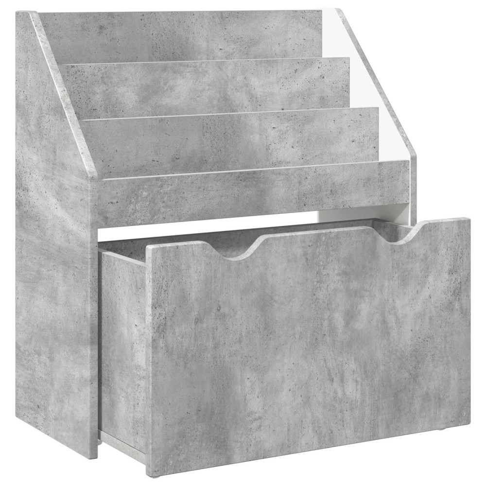 Produktbild för Barnbokhylla Betonggrå 60 x 29,5 x 69 cm Konstruerat trä