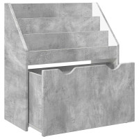 Produktbild för Barnbokhylla Betonggrå 60 x 29,5 x 69 cm Konstruerat trä