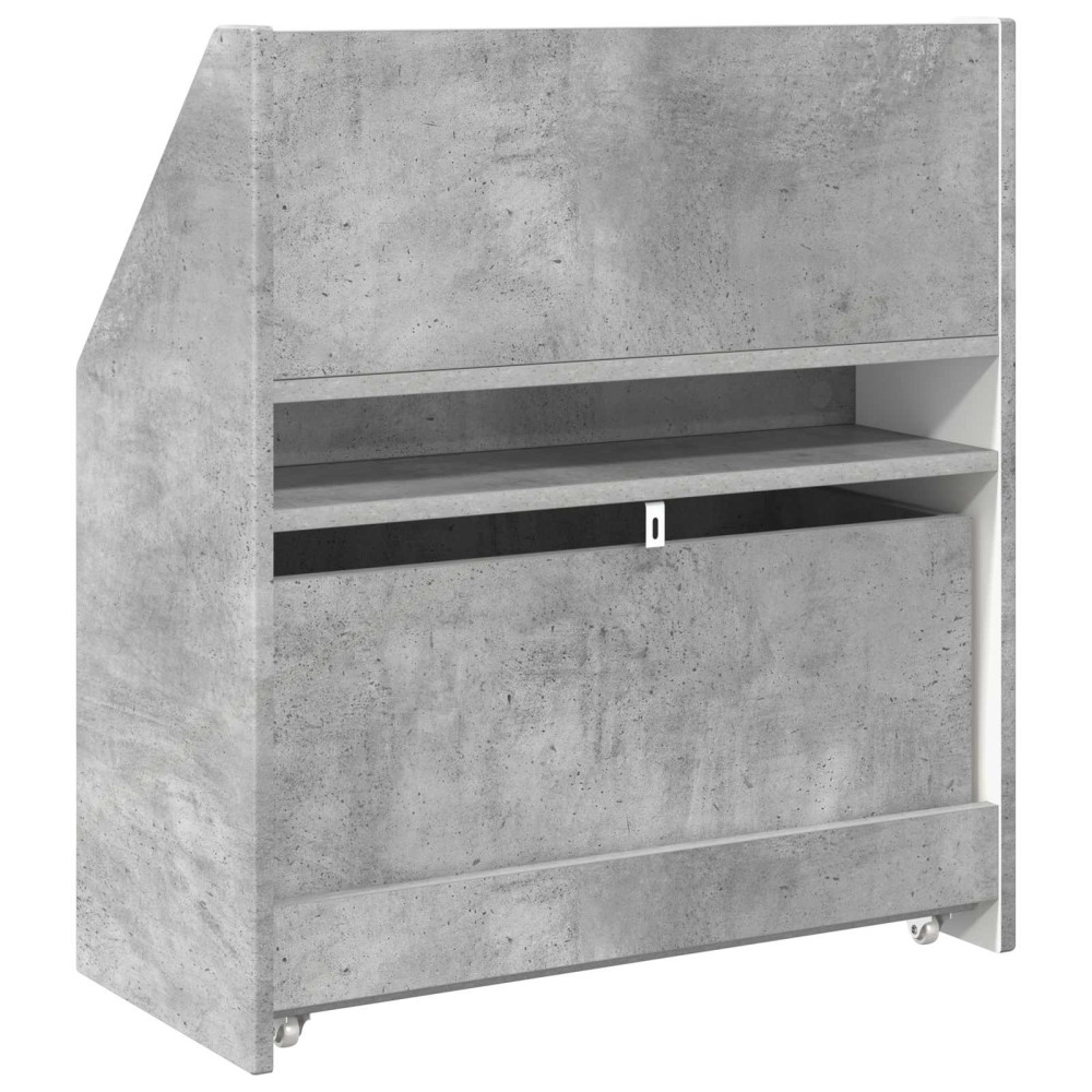 Produktbild för Barnbokhylla Betonggrå 60 x 29,5 x 69 cm Konstruerat trä