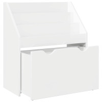 Produktbild för Barnbokhylla Högblanka vita 60 x 29,5 x 69 cm Konstruerat trä