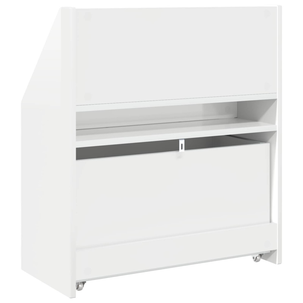 Produktbild för Barnbokhylla Högblanka vita 60 x 29,5 x 69 cm Konstruerat trä