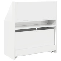 Produktbild för Barnbokhylla Högblanka vita 60 x 29,5 x 69 cm Konstruerat trä