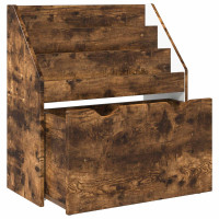 Produktbild för Barnbokhylla med låda Rökt ek 60 x 29,5 x 69 cm Konstruerat trä