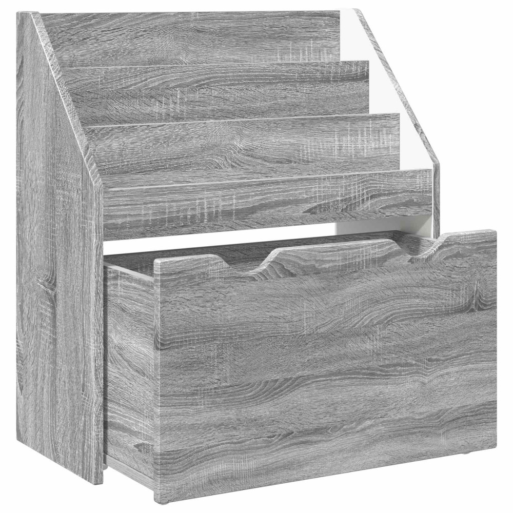 Produktbild för Barnbokhylla Grå Sonoma 60 x 29,5 x 69 cm Konstruerat trä