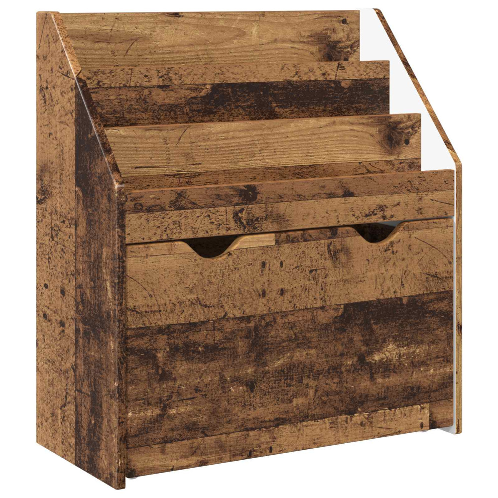 Produktbild för Barnbokhylla Gammalt trä 60 x 29,5 x 69 cm Konstruerat trä