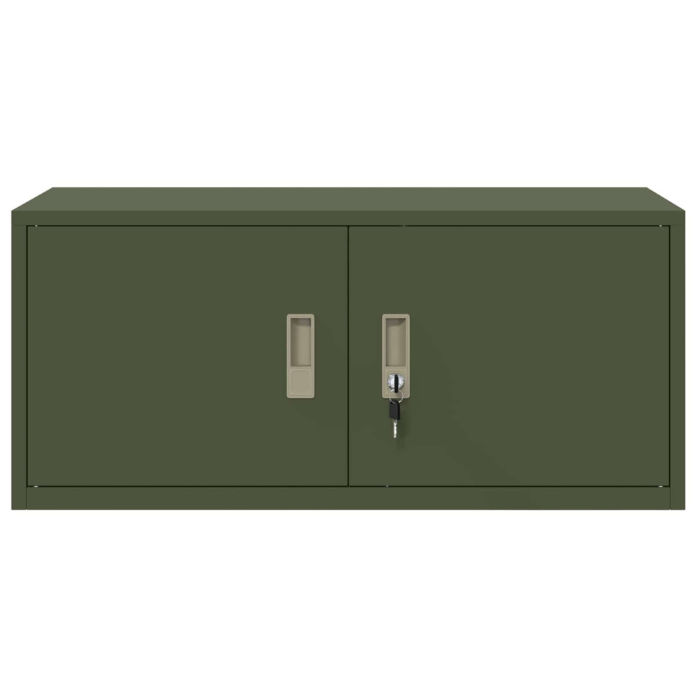 Produktbild för Förvaringsskåp Olivgrön 90 x 40 x 40 cm Stål