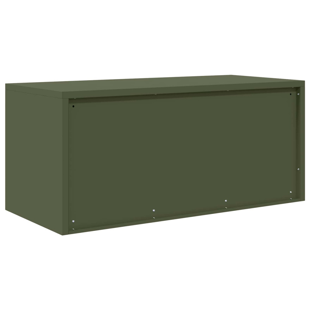 Produktbild för Förvaringsskåp Olivgrön 90 x 40 x 40 cm Stål