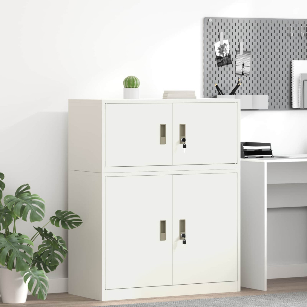 Produktbild för Förvaringsskåp Vit 90 x 40 x 40 cm Stål