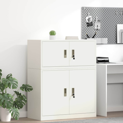 vidaXL Förvaringsskåp Vit 90 x 40 x 40 cm Stål