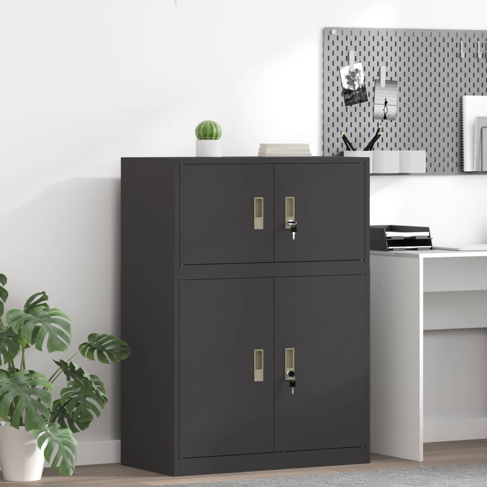 Produktbild för Förvaringsskåp Svart 80 x 40 x 40 cm Stål