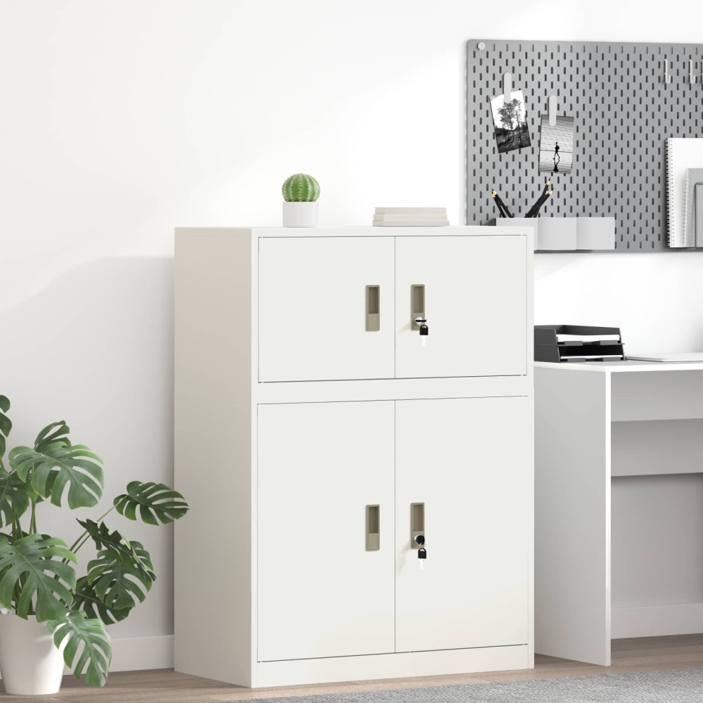 Produktbild för Förvaringsskåp Vit 80 x 40 x 40 cm Stål