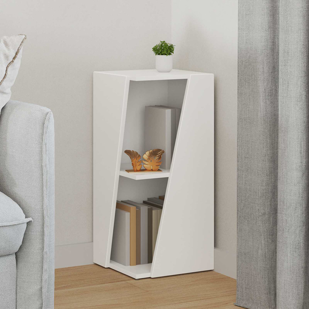 Produktbild för Sidobrett Vit 33 x 32 x 70,5 cm Konstruerat trä