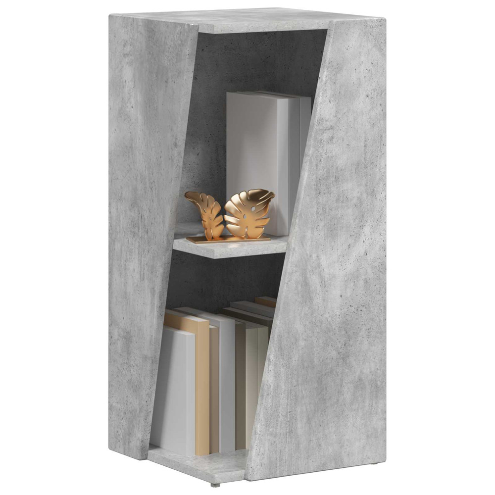 Produktbild för Sidobrett Betonggrå 33 x 32 x 70,5 cm Konstruerat trä