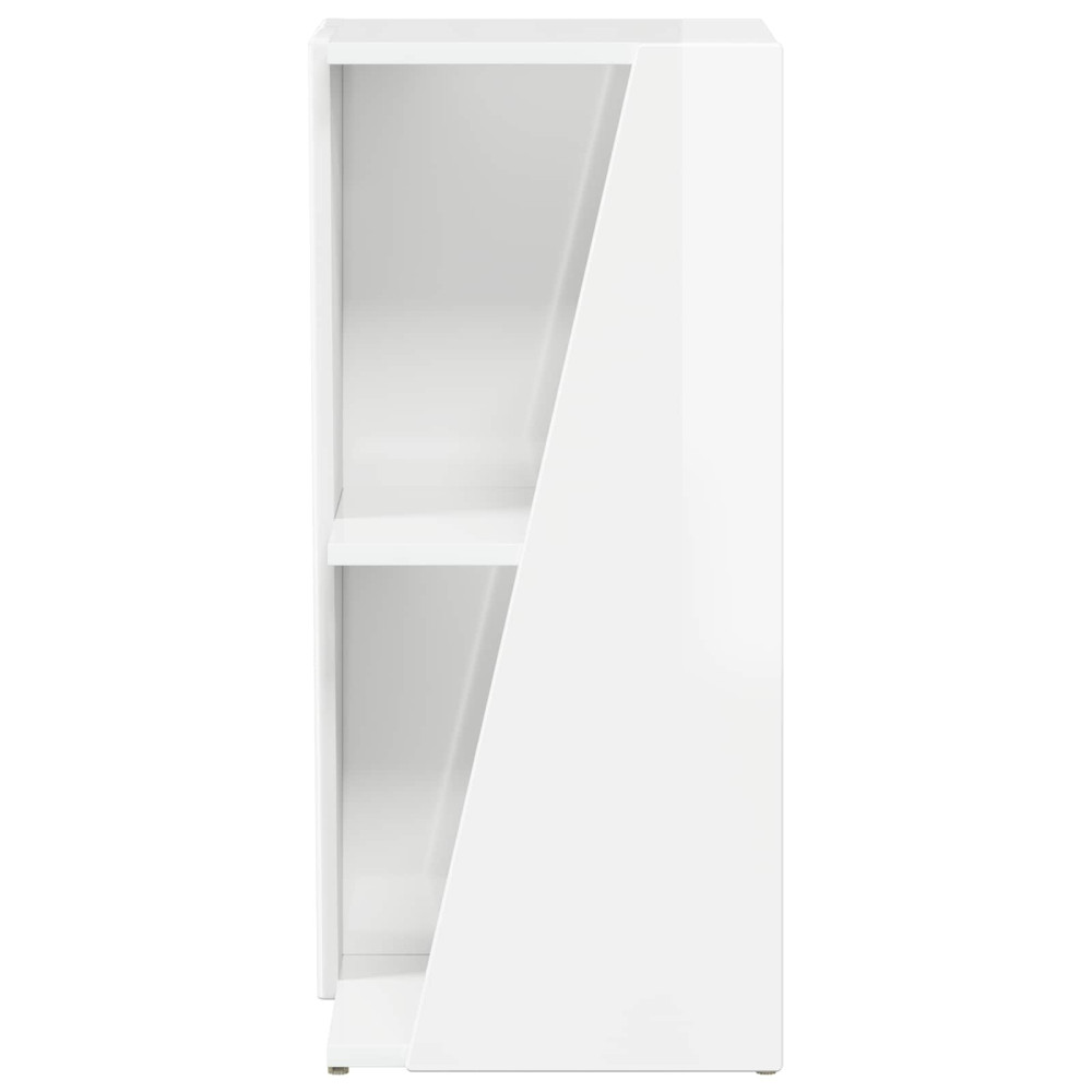 Produktbild för Sidobrett Högblanka vita 33 x 32 x 70,5 cm Konstruerat trä