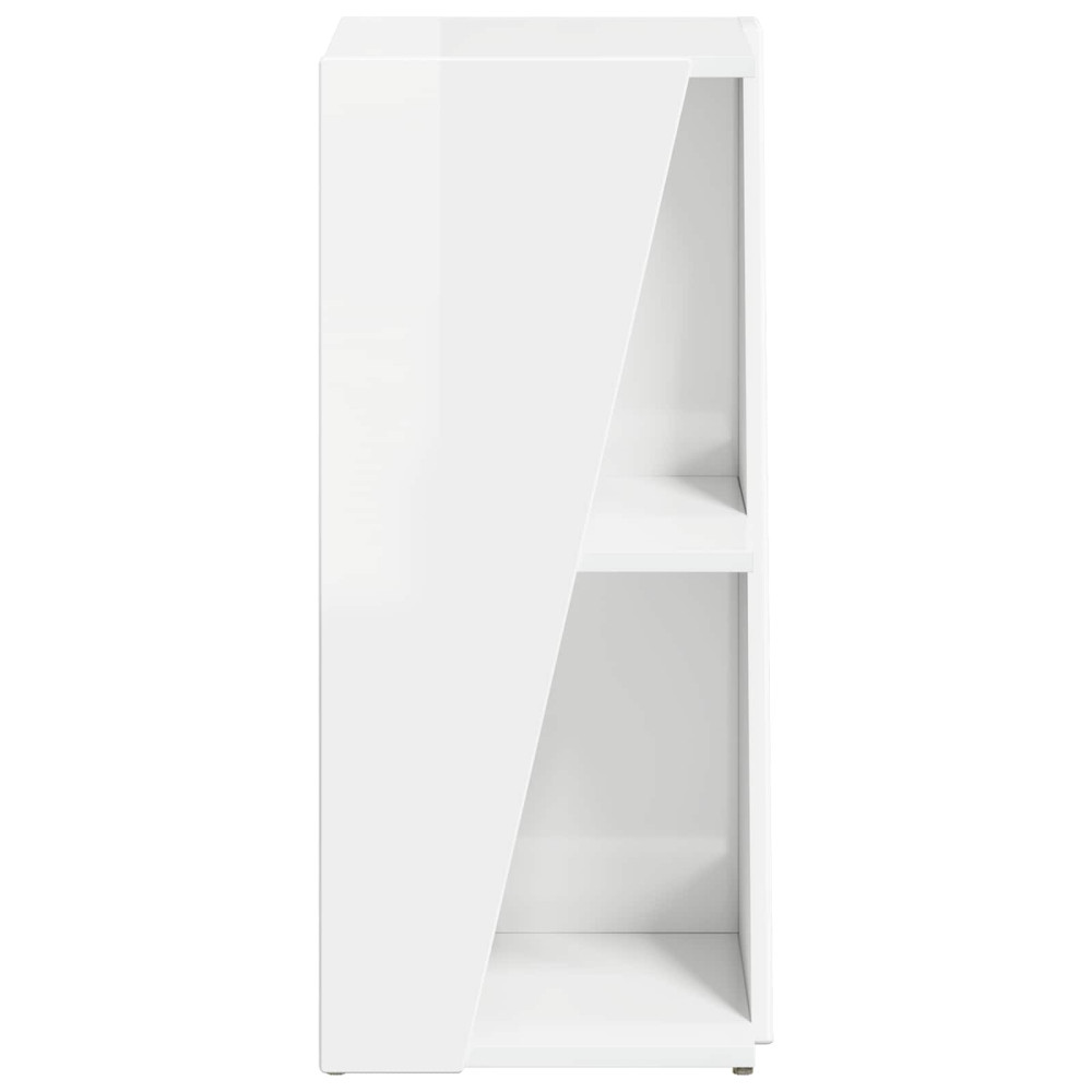 Produktbild för Sidobrett Högblanka vita 33 x 32 x 70,5 cm Konstruerat trä