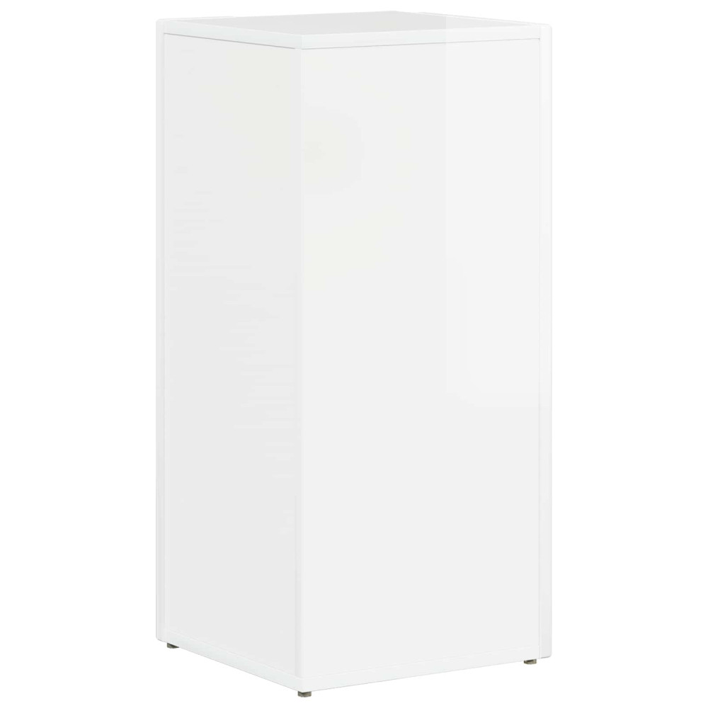 Produktbild för Sidobrett Högblanka vita 33 x 32 x 70,5 cm Konstruerat trä