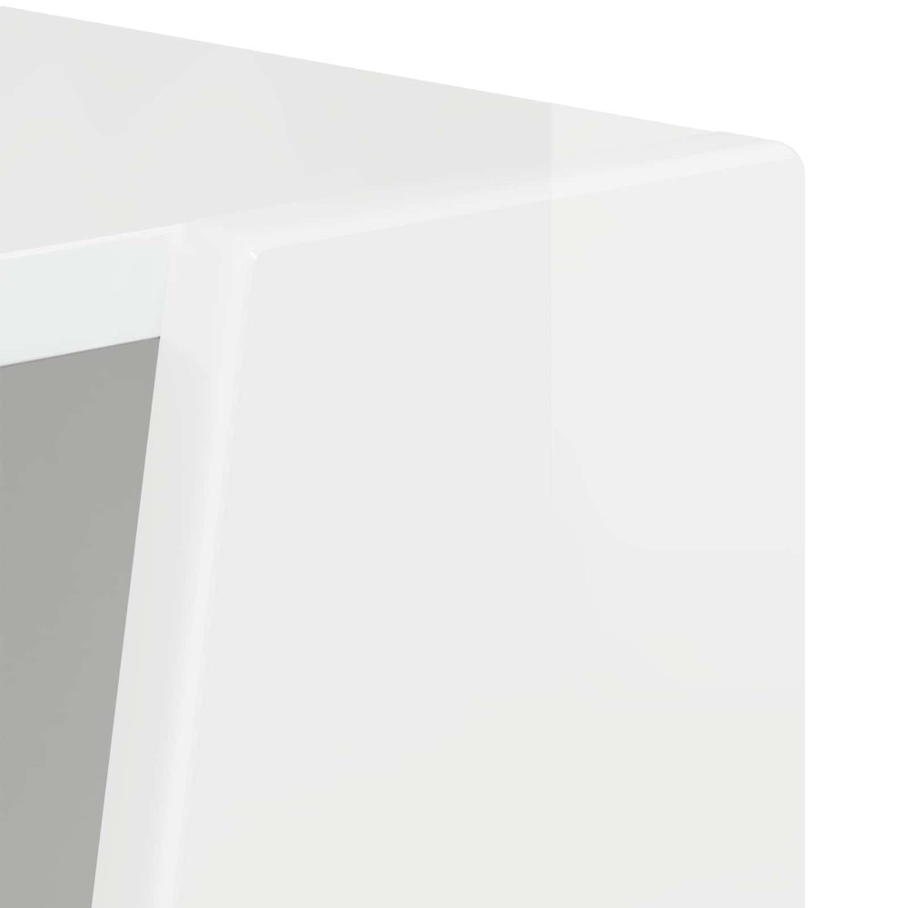 Produktbild för Sidobrett Högblanka vita 33 x 32 x 70,5 cm Konstruerat trä