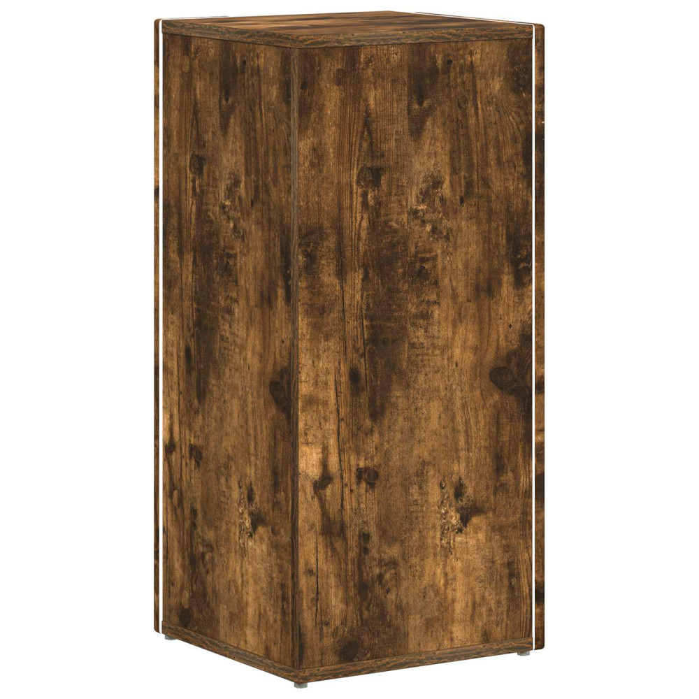 Produktbild för Sidobrett Rökt ek 33 x 32 x 70,5 cm Konstruerat trä