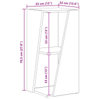 Produktbild för Sidobrett Artisan Ek 33 x 32 x 70,5 cm Konstruerat trä