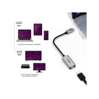 Produktbild för Marmitek 25008369, Svart, Silver, 0,15 m, 3840 x 2160 pixlar...