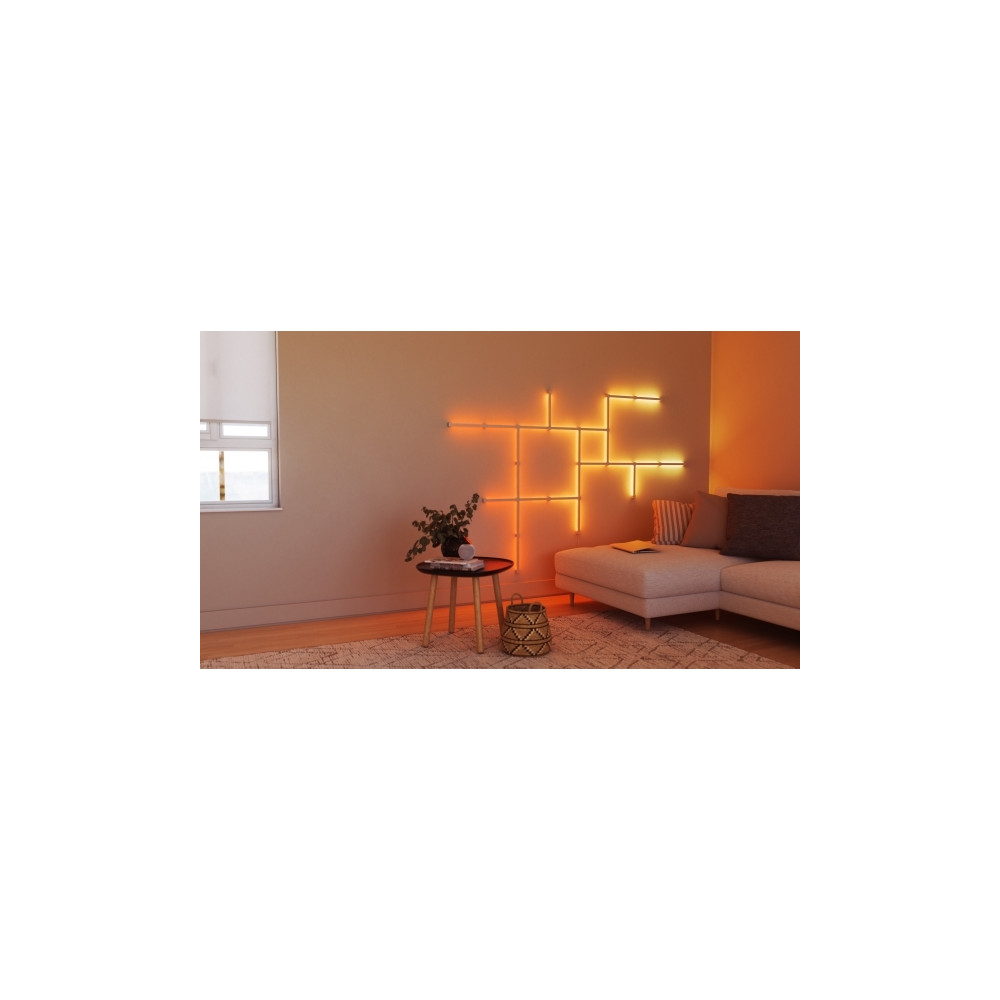 Produktbild för Nanoleaf Lines 60 Degrees Expansion Pack - trådlös belysningsuppsättning - LED x 3 - 2 W - RGBW-lampa - 1200-6500 K - slinga