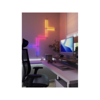 Produktbild för Nanoleaf Lines 60 Degrees Expansion Pack - trådlös belysningsuppsättning - LED x 3 - 2 W - RGBW-lampa - 1200-6500 K - slinga