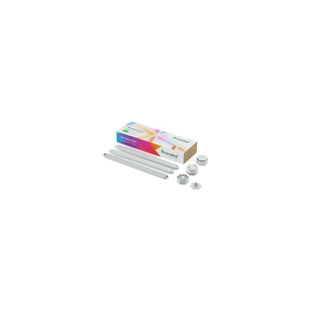 Produktbild för Nanoleaf Lines 60 Degrees Expansion Pack - trådlös belysningsuppsättning - LED x 3 - 2 W - RGBW-lampa - 1200-6500 K - slinga