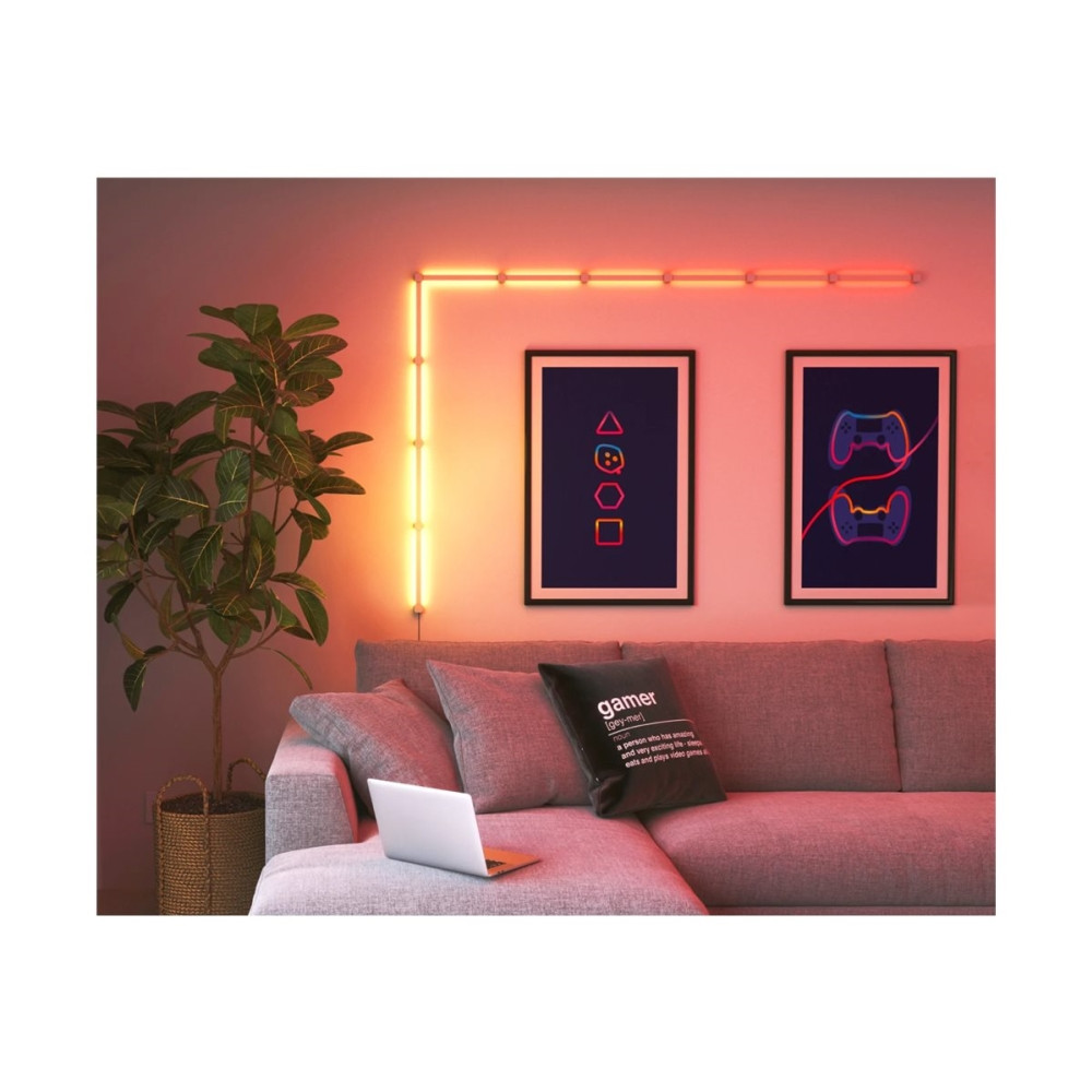 Produktbild för Nanoleaf Lines 60 Degrees Expansion Pack - trådlös belysningsuppsättning - LED x 3 - 2 W - RGBW-lampa - 1200-6500 K - slinga