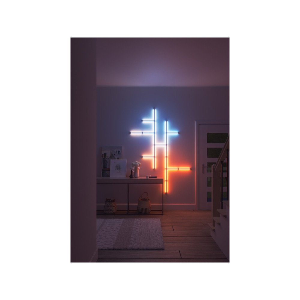 Produktbild för Nanoleaf Lines 60 Degrees Expansion Pack - trådlös belysningsuppsättning - LED x 3 - 2 W - RGBW-lampa - 1200-6500 K - slinga