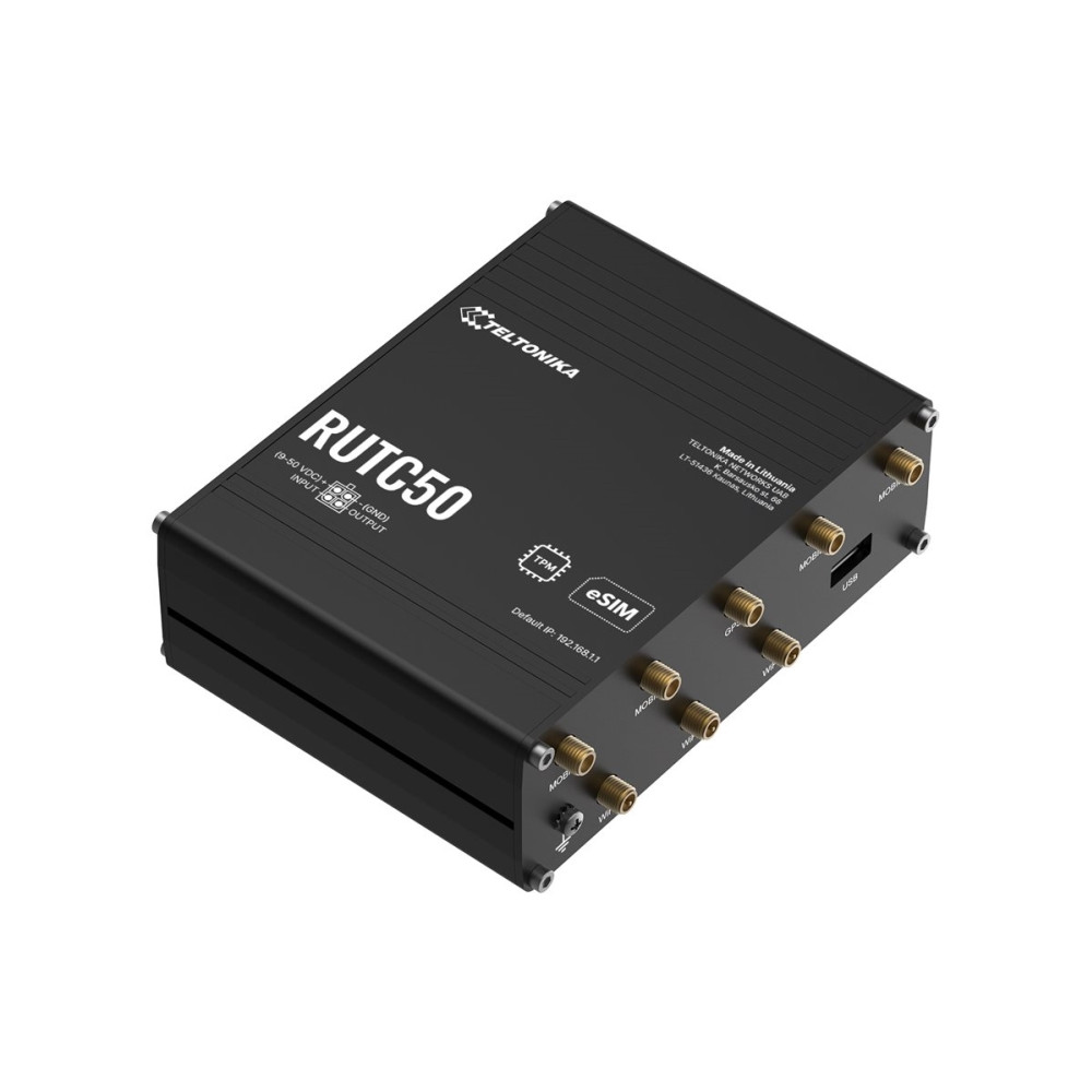 Produktbild för Teltonika RUTC50 - trådlös router - WWAN - Wi-Fi 6 - 3G, 4G, 5G - DIN-skenmonterbar, väggmonterbar, bordsmonterbar