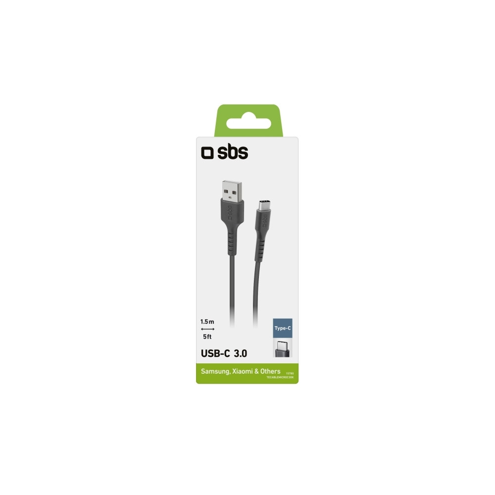 Produktbild för SBS TECABLEMICROC30K - USB typ C-kabel - USB-C till USB typ A - 1.5 m