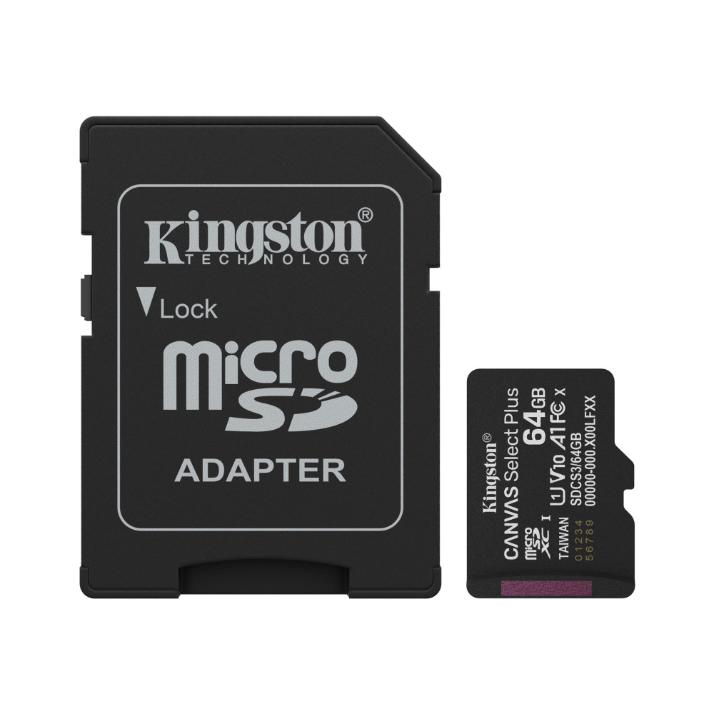 Produktbild för Kingston Canvas Select Plus - flash-minneskort - 64 GB - mikroSDXC UHS-I