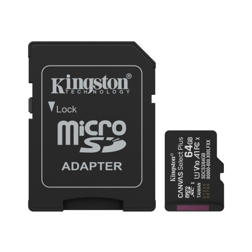 Kingston Technology Kingston Canvas Select Plus - flash-minneskort - 64 GB - mikroSDXC UHS-I