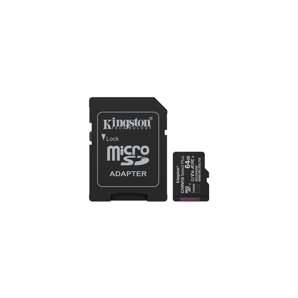 Produktbild för Kingston Canvas Select Plus - flash-minneskort - 64 GB - mikroSDXC UHS-I