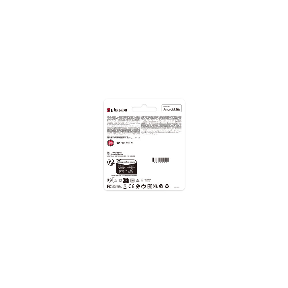 Produktbild för Kingston Canvas Select Plus - flash-minneskort - 64 GB - mikroSDXC UHS-I