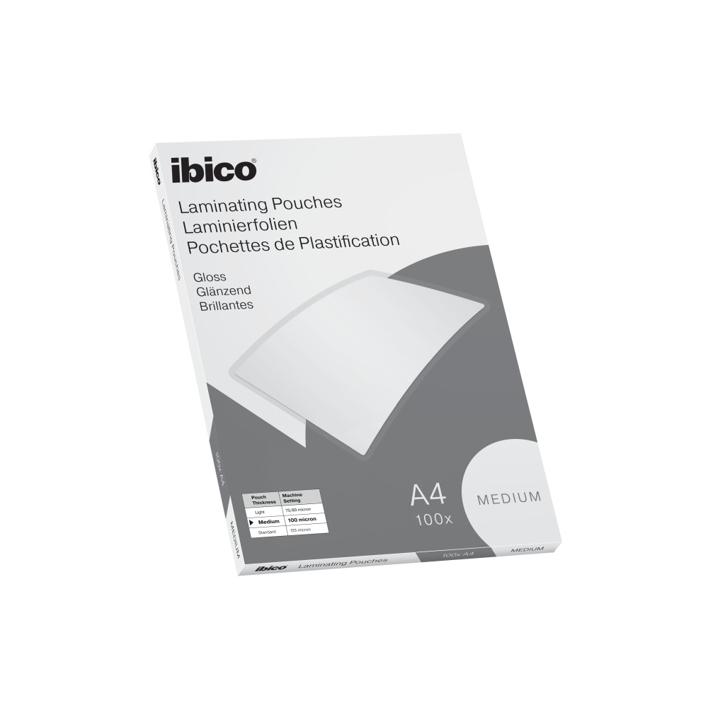 Produktbild för Ibico Basics Medium A4 lamineringsskivor, kristallklara