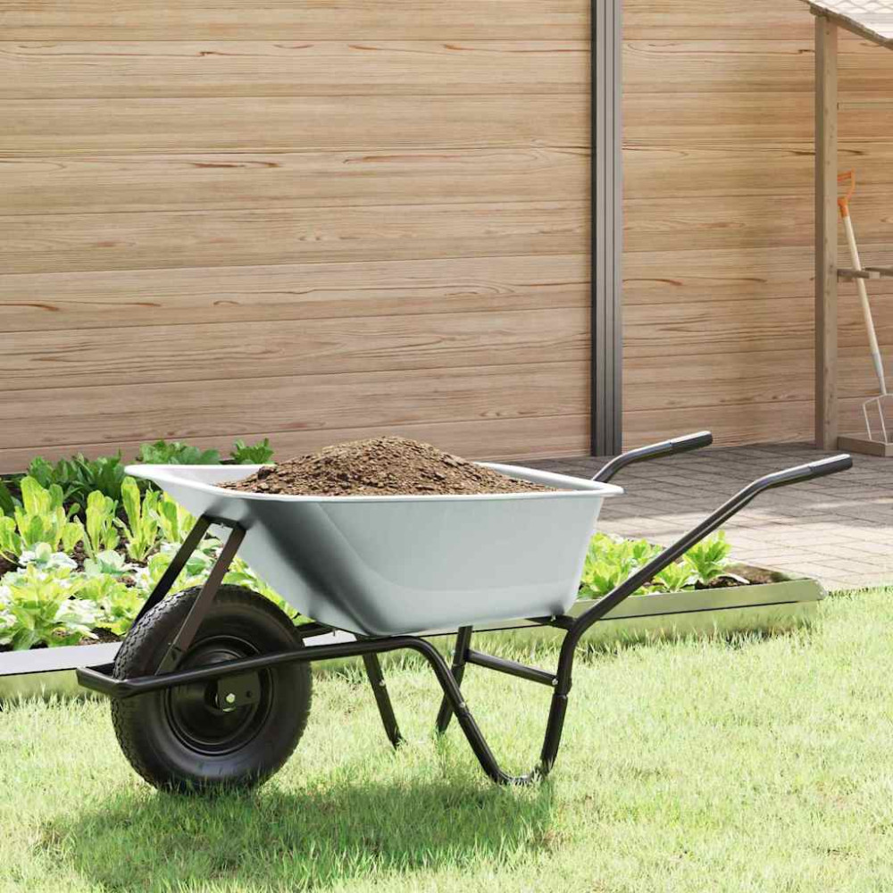 Produktbild för Vagn Silver och svart 141 x 60 x 57 cm Stål