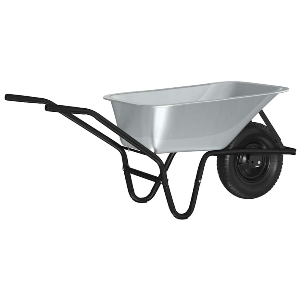 Produktbild för Vagn Silver och svart 141 x 60 x 57 cm Stål